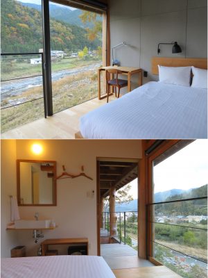 2階にある客室からの風景。廊下、階段を挟んで反対側には共同の浴室があり、そこからも同じ眺めが楽しめる