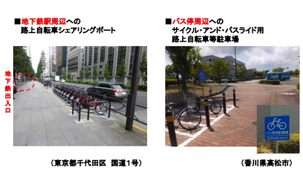 自転車と公共交通の接続を強化した事例<BR />出典：国土交通省『自転車活用の推進に向けて～多様なモビリティへの対応～』