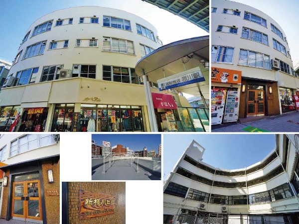 ▲リノベーションが完了した『新桜川ビル』。昔からの洋品店・カレー屋などが入る1階テナントにはまったく手を加えず、新たに募集をかける店舗・事務所はスケルトン状態にして入居者に内装を任せることに。ビルの館銘板や入口のタイルはクリーニングをしただけで昔のまま残した。「そもそも当時のデザインがお洒落だったので、今見てもカッコイイですよね。時代が一巡して、再び“昭和30年代の建築がお洒落”と思える時代がやってきたのだと思います」と土中さん