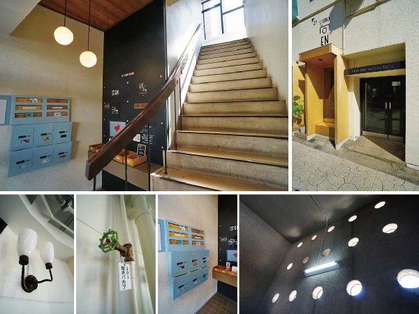 ▲どこか古くて懐かしい、イマドキのインテリジェントビルにはないやさしい温もりが感じられる『新桜川ビル』の館内。リノベーションによって再び輝きはじめた築60年の古ビルの姿に、自分の人生を重ねて眺める人も少なくないだろう