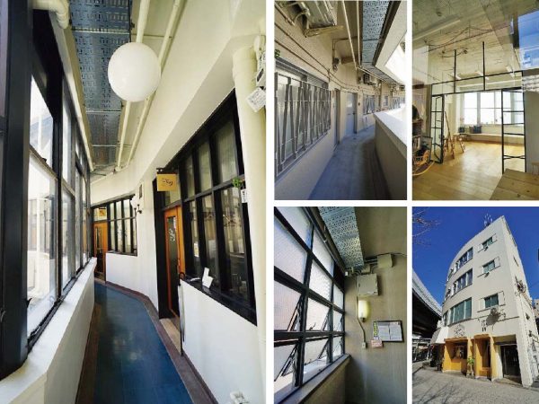 ▲食堂、ショットバー、クリエイター教室、撮影スタジオなど様々な店舗が並ぶ2階テナントフロア。取材時はアイドリングタイムで比較的静かだったが、どのお店も「建物がインスタ映えする」と評判になり連日行列ができるほど賑わっているという。「新しい店舗が新しいお客さんを呼び込むことで、昔からある店舗も活気を取り戻しています」と土中さん。もともと『桜川』は『堀江』『なんば』にも近く利便性の高い街だったが、『新桜川ビル』のリノベーションをはじめ、周辺でインバウンド向けのゲストハウスが増えていることもあって、『桜川』エリアの街のイメージがどんどん変わってきているそうだ