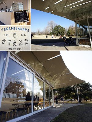 【KAKAMIGAHARA STAND】ではドリンクやお菓子のメニューも好評で、特に日替わりで何種か登場する“蒸しぱん”が人気のよう。ほとんどのメニューをテイクアウトできるが、店内奥にはイートインスペースもあって、イベントやワークショップなどが積極的に行われているのも特長