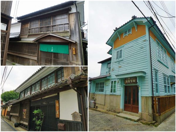 ▲『よーそろ』が手がけた御手洗地区でのプロジェクトは全7物件に及ぶ。最新のプロジェクトは、江戸末期の建物を活用した和食レストラン＆高級旅館『新豊（しんとよ）』だ（写真左上）。「僕らには建物を買い取るほどの資金はありませんから、基本的には建物をお借りして生かすことを考えているのですが、この『新豊』は初めて建物を買い取ってDIYを行った『よーそろ』の新たなチャレンジ物件です。宿は1日1組限定・1泊4万円以上の設定ですが、この建物にはそれぐらいの価値があると思っています。前の所有者様からは“うちの屋号を残して欲しい”というご要望があったので『新豊』の名前を大切に使わせていただいてます」と井上さん