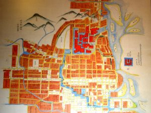 豊臣秀吉時代の伏見城下（模写）［月桂冠提供］