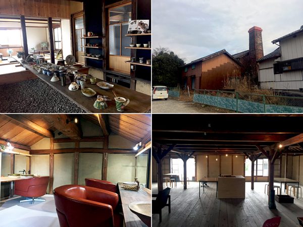 写真左上/空き家を改築して作られた「土管坂休憩所」。昭和レトロな雰囲気を残した喫茶スペースが作られ、散策途中の休憩スポットとして生まれ変わった。左下の写真は休憩所の蔵を改装して作られた女子トイレの2階<br>
右上/今後入居者を募る予定の空き工房。写真提供/常滑市<br>
右下/空いていた倉庫を活用して作られたカフェ『TSUNE ZUNE（常々）』のイベントスペース。常滑内外のおもしろい活動をしている人を招いて語り合う「トコナメハブトーク」を不定期で開催しているという。常滑の外から来た人の移住を募るだけでなく地元の人たちによる活用も少しずつ進んでいる