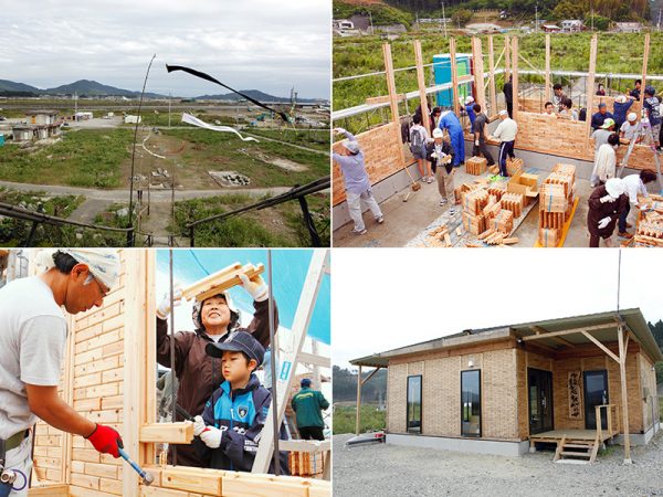 津波で多くの建物が流された陸前高田市で住民が協力して集会所をつくりあげた（写真提供：KUMIKI PROJECT）