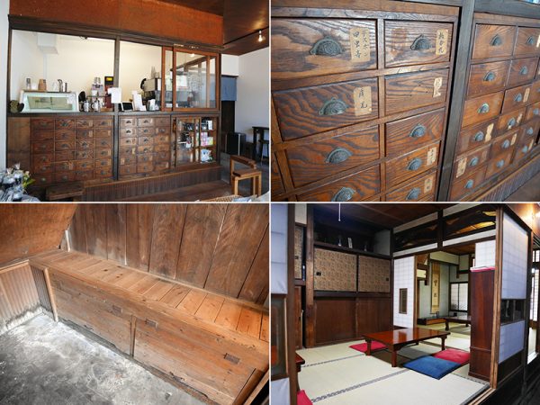 かつての調剤薬局をはじめ、使えるものは可能な限り生かしてある