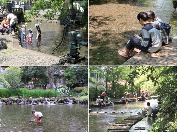 歩いてみて羨ましいと思ったのは子どもたちの楽しそうなこと。暑い夏もこれだけ身近に清流があれば涼しく過ごせるというものだ