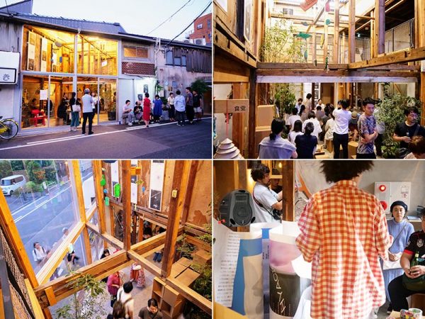 「千鳥文化」で開かれた、ライター・編集者の林央子さんによる個人雑誌「here and there」新刊発行記念イベント。まるで縁日のように、館内各所で関係者がお店を開くという企画（写真提供：dot architects）