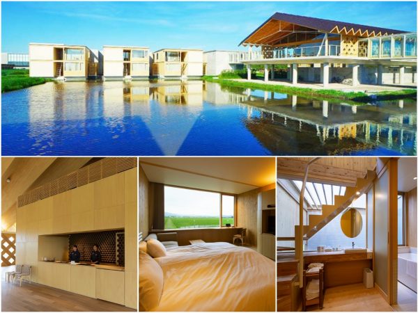 ▲『SHONAI HOTEL SUIDEN TERRASSE（スイデンテラス）』は一泊税込9800円からで朝食付き。美しい水田の風景を目の前に眺めながら滞在できる“水田ビュー”の部屋もある。毎年2月上旬には鶴岡最大のイベントとなる『大山新酒・酒蔵まつり』を開催。このホテルの誕生により、例年より多くの観光客の来場が見込まれている