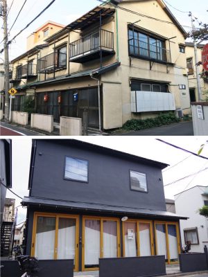 （上）元の長屋（下）コトイロの家