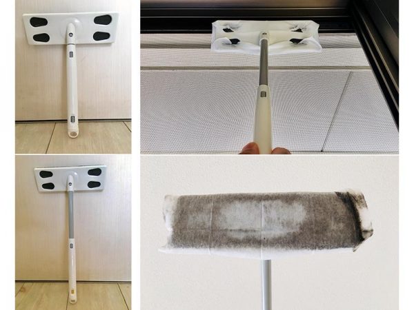 柄の長さは2段階に調節可能。ワイパーなしでは、あと十数センチ届かなかった最上部も簡単に掃除できた。</br>汚れ落ちは濡れ雑巾と同等で悪くない