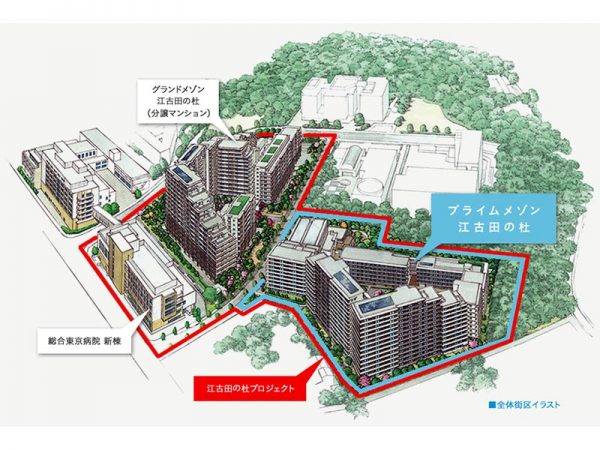 約4.4haに及ぶ江古田の杜プロジェクトの全体図