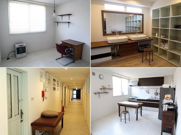 シェアハウスは室内やシャワールーム、キッチン、廊下とも洗練されたデザインが楽しめる