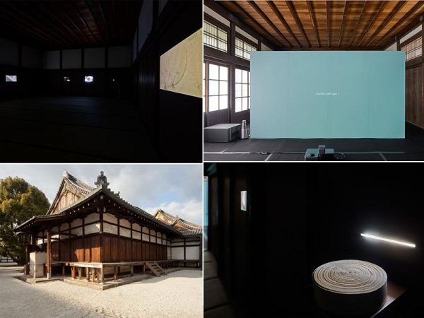 （左上・右上・右下）イズマイル・バリー《クスノキ》 @二条城 二の丸御殿 御清所
©︎ Takeshi Asano - KYOTOGRAPHIE2019。（左下）二条城 二の丸御殿 御清所の外観