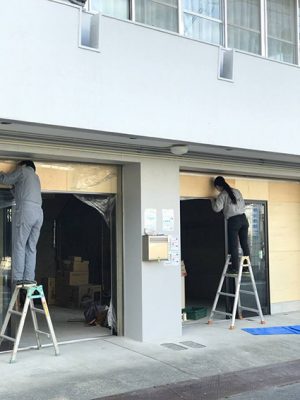 昨年は内装工事を行いながら、壁面塗装などのリノベーションワークショップが随時開催された