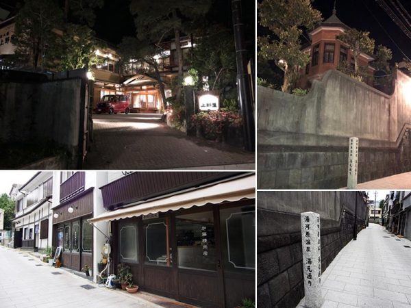 かつてのメイン通り、湯元通りにも活気が戻ってきた。宿泊客や観光客がそぞろ歩きしやすい石畳の通りや旅館・店舗のリニューアル工事で、昼も夜も風情がある通りに蘇った
