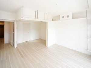 幅広に作られたキャットウォークは猫同士のすれ違いの際の落下防止にも効果的。キャットステップもあわせ、猫用に使わなくてもインテリアや収納スペースとしても有効活用できる作りに