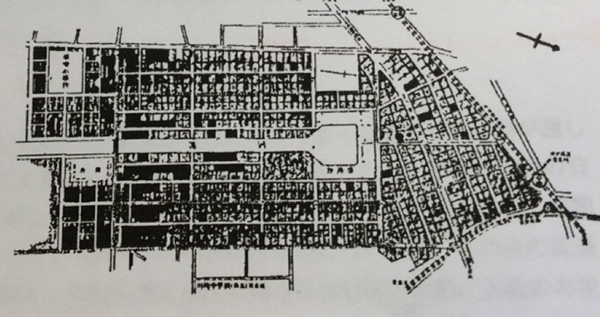 運河沿いにできた川崎住宅地（写真提供：京浜急行八十年史 (1980年) | 京浜急行電鉄株式会社）