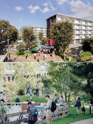 ホシノタニ団地。企業の私有地として明確に引かれていた、関係者以外立ち入り禁止の線を無くし、関わる人の動線が交わるデザインで団地そのものだけでなく、周辺までを変えた例