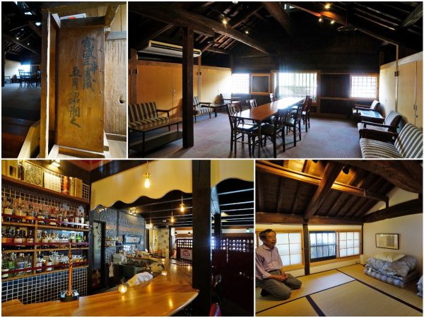 ▲矢掛屋本館には、蔵を改築した部屋など6つの客室がある。「母屋の梁は大きく曲がっていますが、釘をまったく使わず木組みだけで建物を支えています。先日補修工事を行ったとき、“寛政三年五月”と書かれた当時の大工さんの墨書きが発見されました。何度も改修を繰り返しながら今の姿を維持しているというのがすごいですね」。“宿にはバーがつきものだから”と、1階にはバーもつくった。昼間はカフェスペースとして活用されており、地元のお年寄りと観光客がコーヒーを飲みながら自然に会話を交わす。こうした“地元のひとたちとの交流の記憶”が観光客にまちの魅力を印象づける
