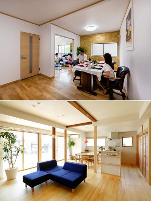 性能向上リノベーション賞のうちの2作品。上は築40年、下は築49年の住宅をリノベーションしている