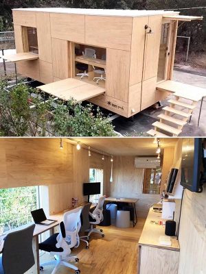 宮崎自動車道上り線の山之口サービスエリアに設置された「KIW Workbox山之口SA」