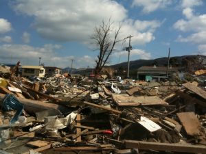 東日本大震災後、佐野氏が入った現場の写真