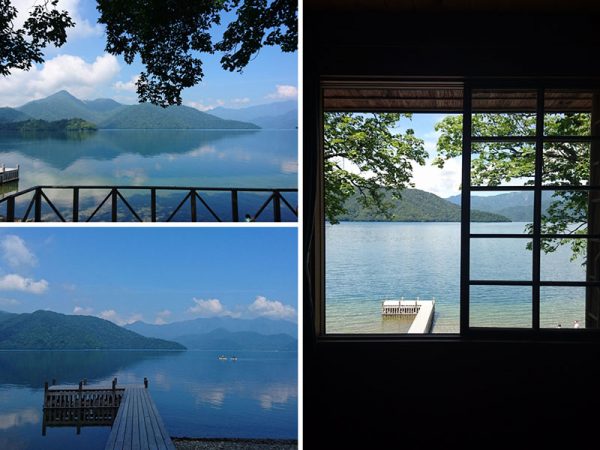 ▲イタリア大使館別荘記念公園から中禅寺湖を望む窓辺の風景（和田さん撮影）。国際避暑地華やかなりし頃は、各国の大使たちが集まり、中禅寺湖でヨットレースなどが繰り広げられたという。「別荘の窓からは湖と山しか見えません。この風景は明治の当時からずっと変わっておらず、時代を経ても変わらないもの。きっと歴代の大使の方たちは、この風景を眺め、愛しんできたのだと思うと浪漫がありますよね」と和田さん