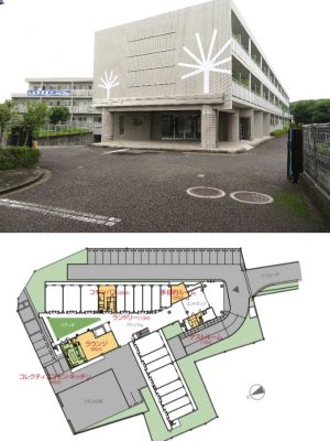 ゆったりした敷地に、建物内もゆとりのある建て方。1階の平面図を見ると共有部の広さがお分かりいただけよう