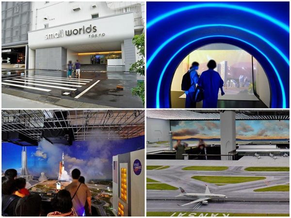 ▲ゆりかもめ『有明テニスの森』駅から徒歩3分。周辺には高層マンションや物流センターが集まる湾岸エリアに2020年6月にオープンした。約5,000m2の展示スペースは6つのエリアに分かれており、すべて80分の1スケールで再現されている。入口にあるトンネルを通り抜けると、自分がどんどん小さくなっていくような感覚を覚える。※下2枚の写真は、ロケットの発射風景を眺める『宇宙センター』エリアと、飛行機模型がリアルに離発着する『関西国際空港』エリアの様子