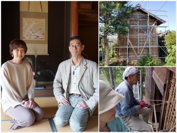 古民家でイベントスペースの千両宝辺を運営する松原さんと青野さん。現在は、絵本図書館にする予定の蔵を改修中（右2枚は写真提供：千両宝辺）