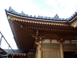 滋賀県の工務店に在籍していた当時、新築で手がけた寺の本堂