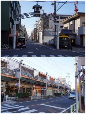 ナゴヤ商店街オープン2020が進められている、新大門商店街(上)と西山商店街(下)。新大門商店街はかつて遊郭のあったエリア。西山商店街はすぐ近くに名古屋市内では最大で、全国でも有数の生徒数を誇る小学校があり、若い世代の家族も多く暮らすまちと、２つがまったく異なる雰囲気を持っている。両商店街の活性化につながる新店の誕生が楽しみだ