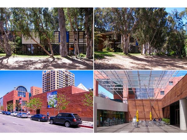 上2点／イームズ邸（1949年）　下2点／ロサンゼルス現代美術館（1986年）