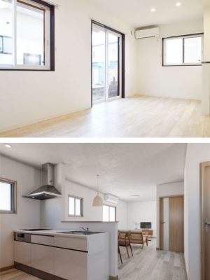 洋室とLDKの施工例。建具のカラーも選べる