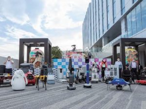 「HANEDA INNOVATION CITY」では、最先端技術の運用で収集したデータを、三次元空間データ基盤「3D K-Field」で蓄積・可視化する（⿅島建設 忽那知輝氏のスライドより）