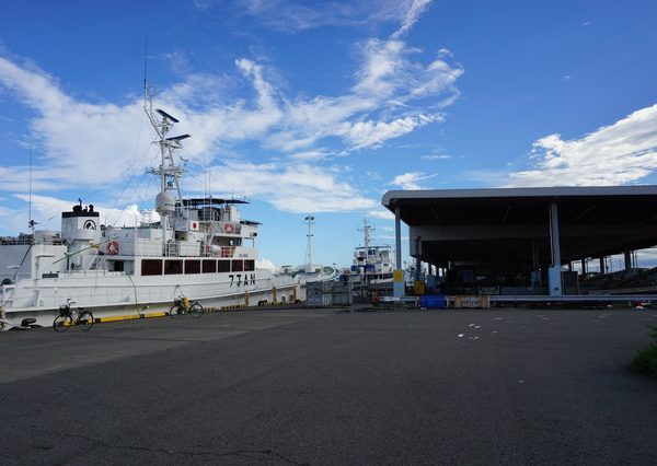 静岡県焼津市の焼津漁港。焼津港では主にかつおやまぐろが水揚げされている