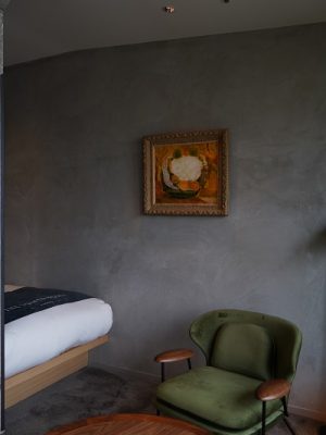 カチオンの壁はアートを引き立てているようにも思える