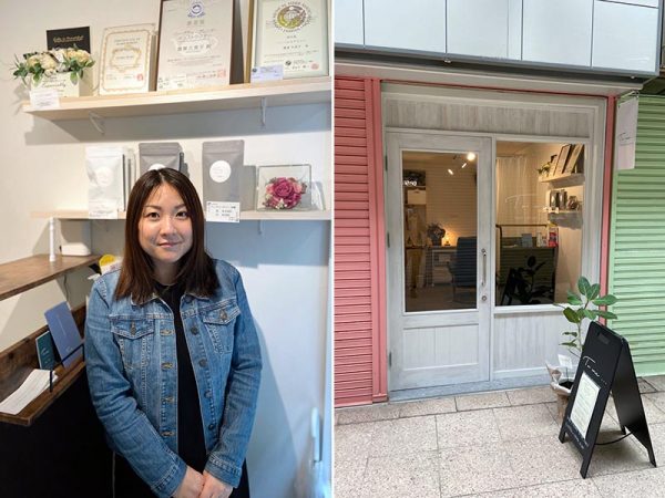 ドライヘッドスパ「To me...」の豊東久美子さん。昨年会社を辞め、一念発起して難関の民間資格「ヘッドマイスター」を取得した。前職で「睡眠コントロールのために服薬している」という声を多く聞き、「薬を使わずに疲れをほぐす方法はないものか」と考えたのが動機という。ハーバルセラピストやハーブティーブレンド･インストラクターの資格も持つ