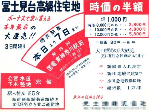 富士見台　資料：経済地図社編「戸塚区明細地図　昭和３8年度版」経済地図社、1963