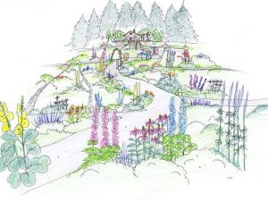 「風のガーデン」のイメージ図。北海道らしさを感じさせる、ナチュラルなデザインに