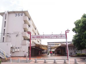 袖ヶ浦ショッピングセンターの入り口。最近はシャッターを閉める店舗が増えてきた。そのことに危機感を覚え、積極的に盛り上げたいという周辺住民も少なくない