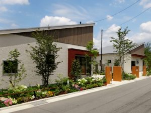足元の植栽が美しい平屋の一戸建て