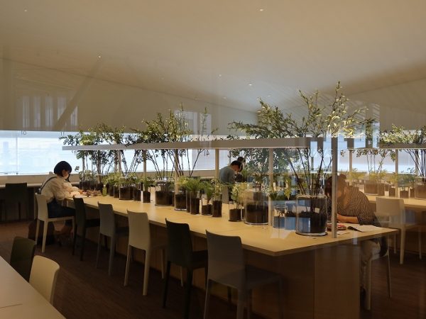 パソコンが利用できる一画も作られていた