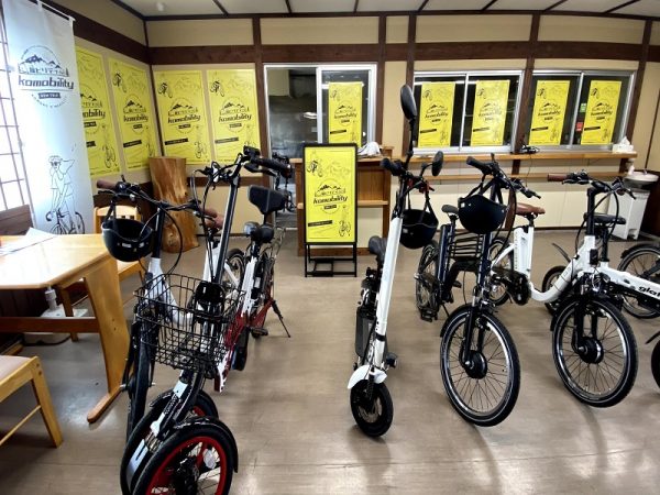 道の駅菰野にある菰ビリティのポート。レンタル料は3時間コースで￥1,500～