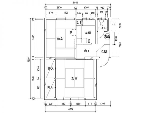 「旧魚の町団地」住戸の平面図</br>制作：長崎大学工学部建築計画･都市計画研究室
