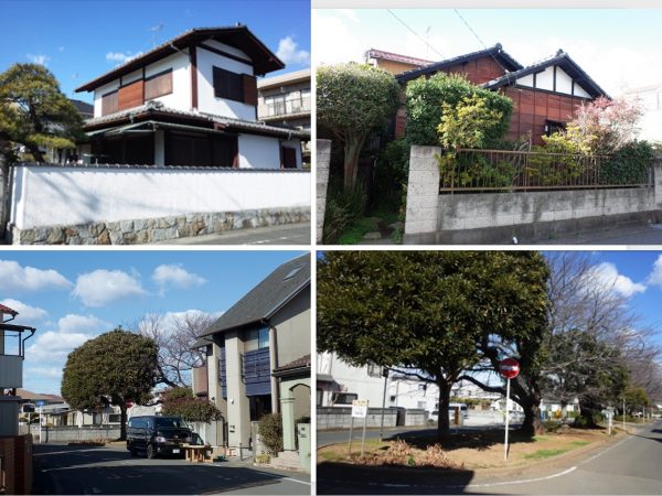 検見川の営団住宅は立派な大きな家に建て替わっているものが多い。街路樹も立派である