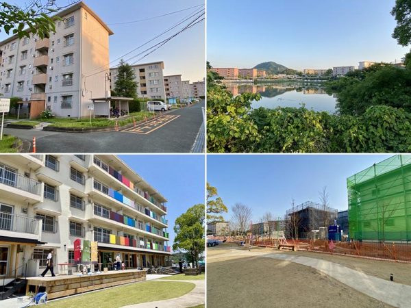 クライミングウォールを設けた「ひのさと48」。壁面に「48」と描かれている通り、もとは団地の48号棟だった建物だ。コミュニティカフェ、DIY工房、シェアキッチン、ビール醸造所を運営するほか、テナントとして認可保育園や子どもの発達支援施設、就労支援施設、ウクレレ制作工房が入居している。今後もテナントは増える予定