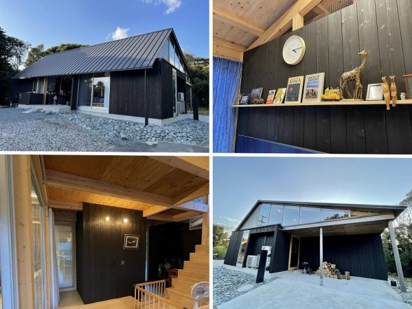 試行錯誤しながら完成した可動式の換気扇。梁に鎖を引っかけ、そこにダクトをぶら下げるよう工夫した。これなら好きな場所に設置できる。蛇腹のダクトは市販品を使用し、劣化したら自分で取り替えられるように。また吸込口部分は取り外して洗える仕様。長く使うことを考慮して作り出された一点モノだ